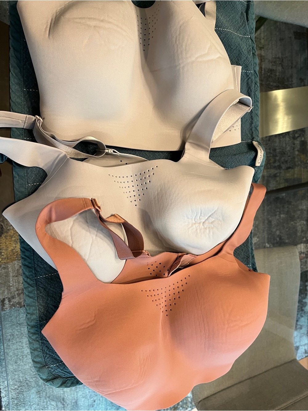 Victoria’s Secret sports bras size 36DDD set of three two gray one rose pink